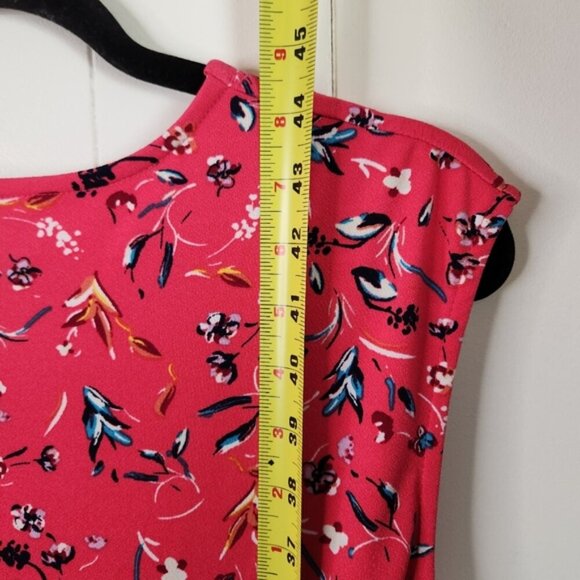Love & Legend Pink Sleeveless A-Line Wrap Dress Knee Length Hot Pink Stretchy 0X - Picture 10 of 13